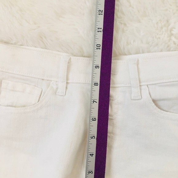 Old Navy denim shorts boyfriend Jean Size 0 25 white button fly frayed mid - Picture 5 of 9